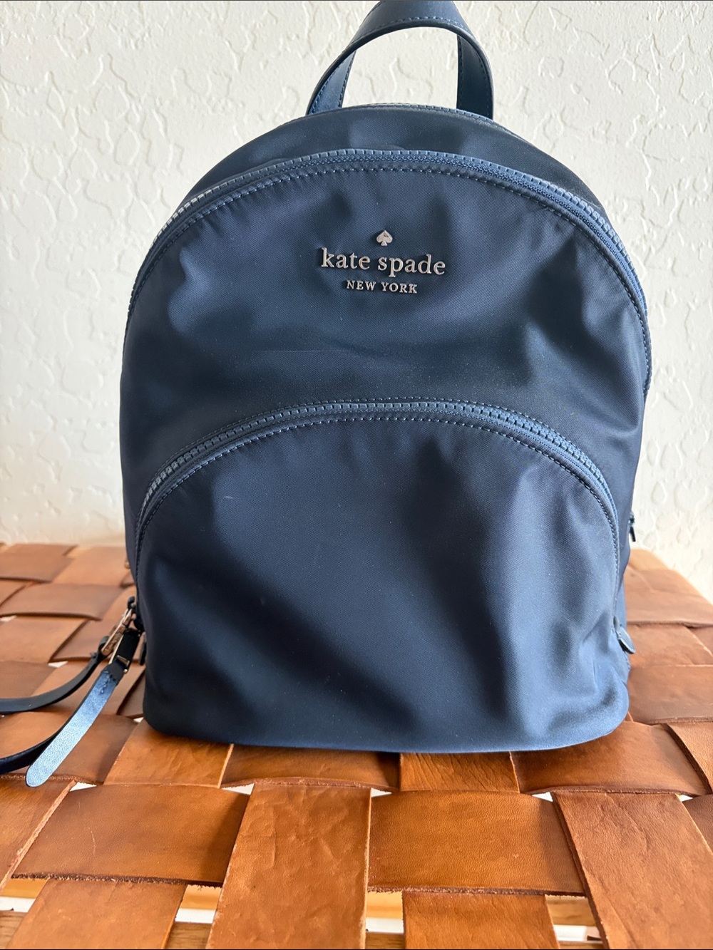 kate spade navy nylon mini backpack with front zip pocket
